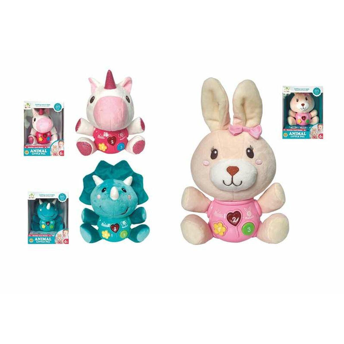 Plys bamse med lys og lyd - 17 cm