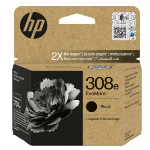 HP 308e EvoMore blækpatron - Sort til 6110/6120/6130/6520/6530