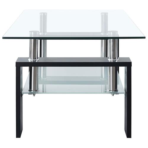 Sofabord 95x55x40 cm hærdet glas sort og transparent