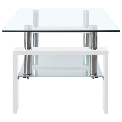 Sofabord 95x55x40 cm hærdet glas hvid og transparent