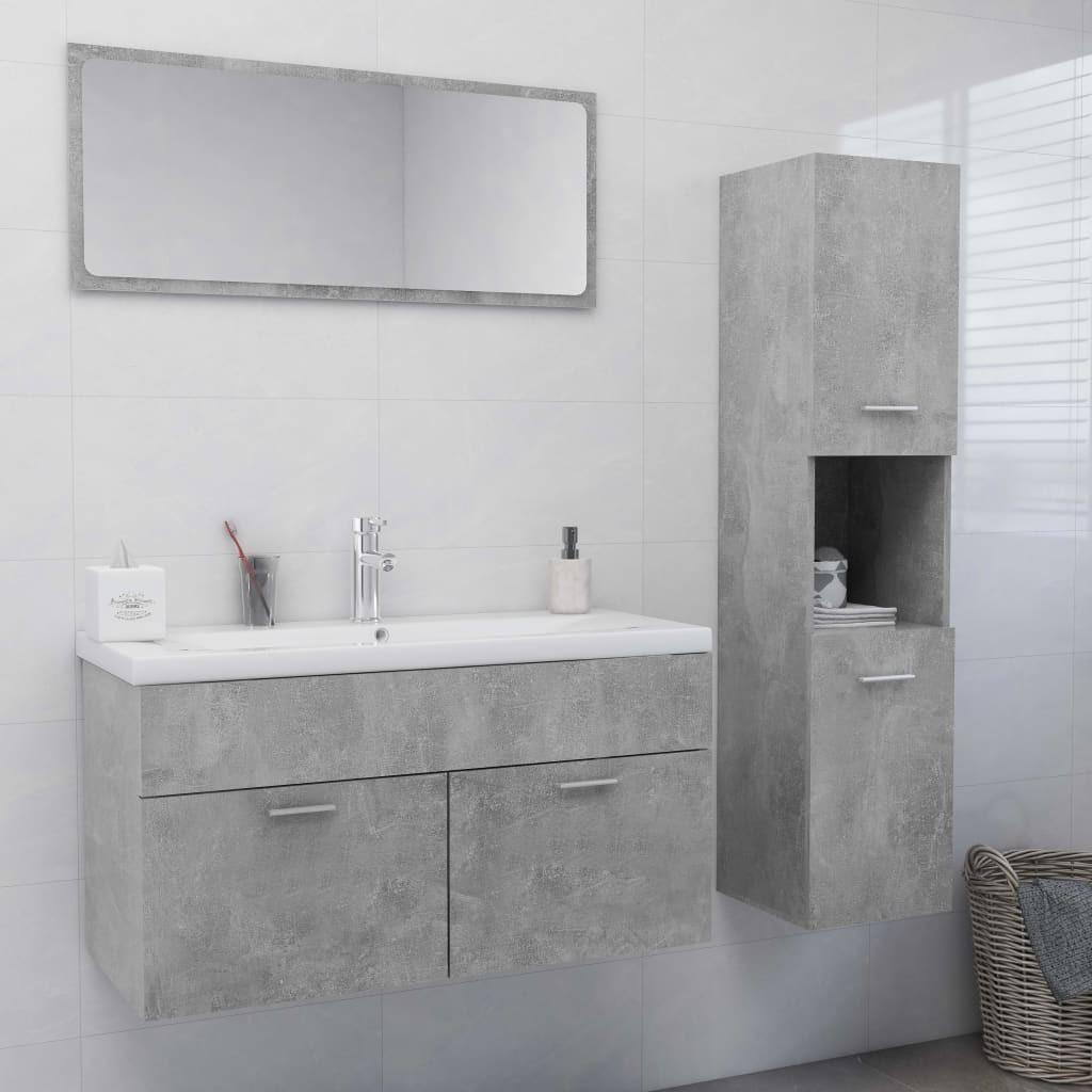 Billede af Badeværelsesmøbelsæt spånplade betongrå