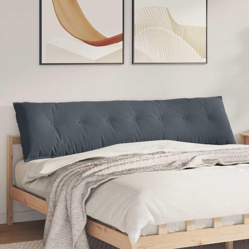Rygpude Mørkegrå 200 x 50 cm Velourstof