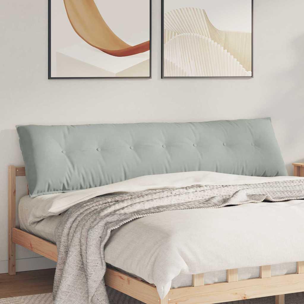 Rygpude Lysegrå 200 x 50 cm Velourstof