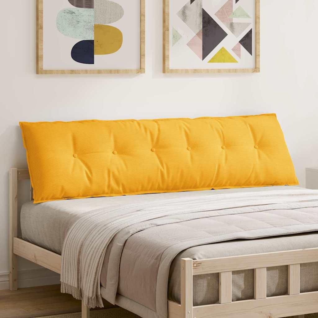 Rygpude Lys Gul 180 x 50 cm Velourstof