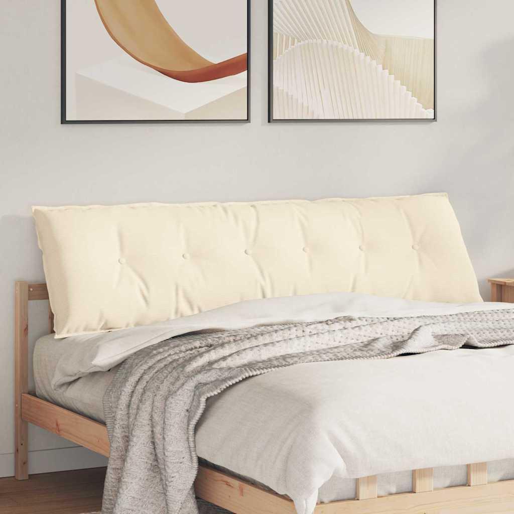 Rygpude Creme 180 x 50 cm Velourstof