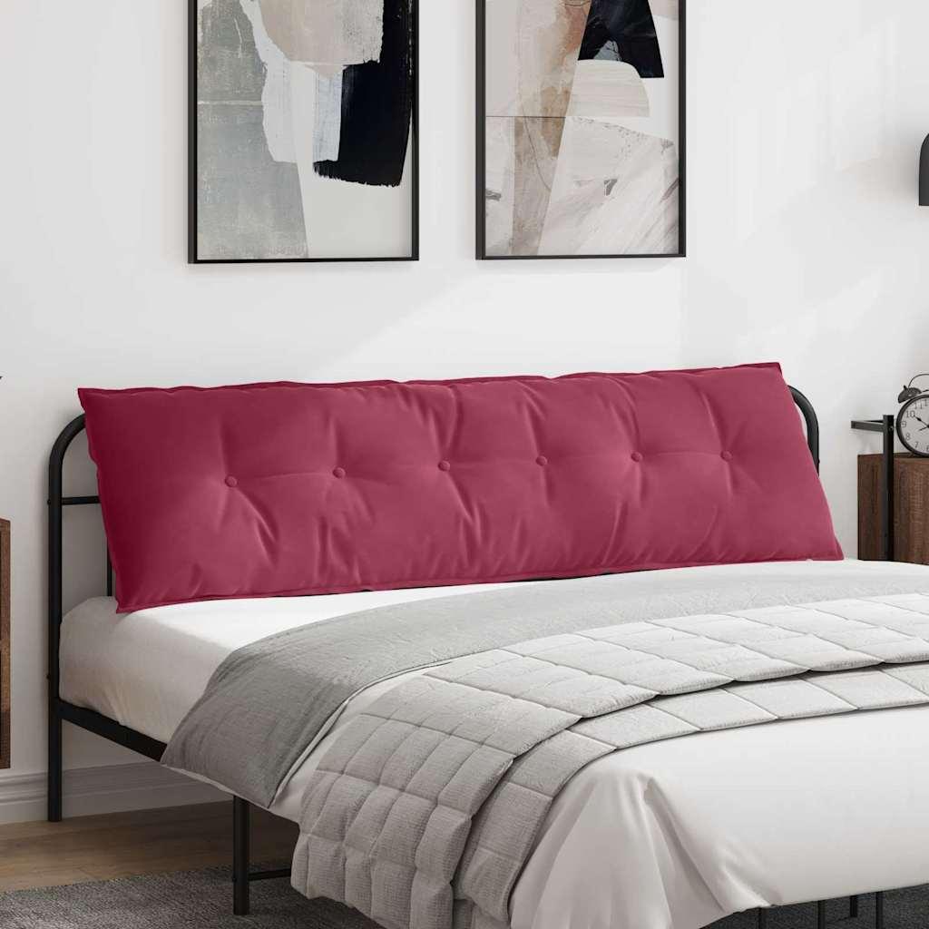 Rygpude Vinrød 180 x 50 cm Velourstof