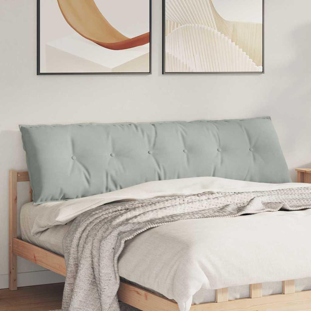 Rygpude Lysegrå 180 x 50 cm Velourstof