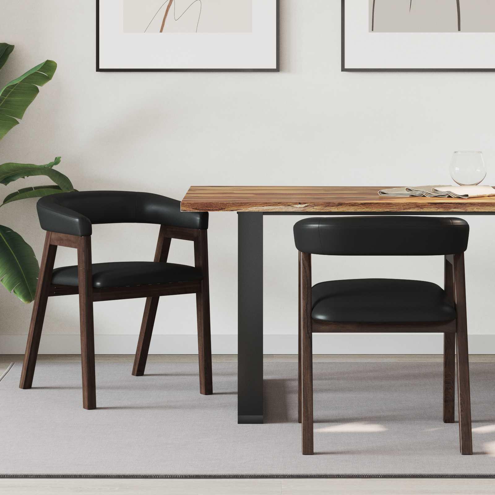 Spisestole 2 stk Lys Brun 54 x 57 x 73 cm Massiv gummitræ