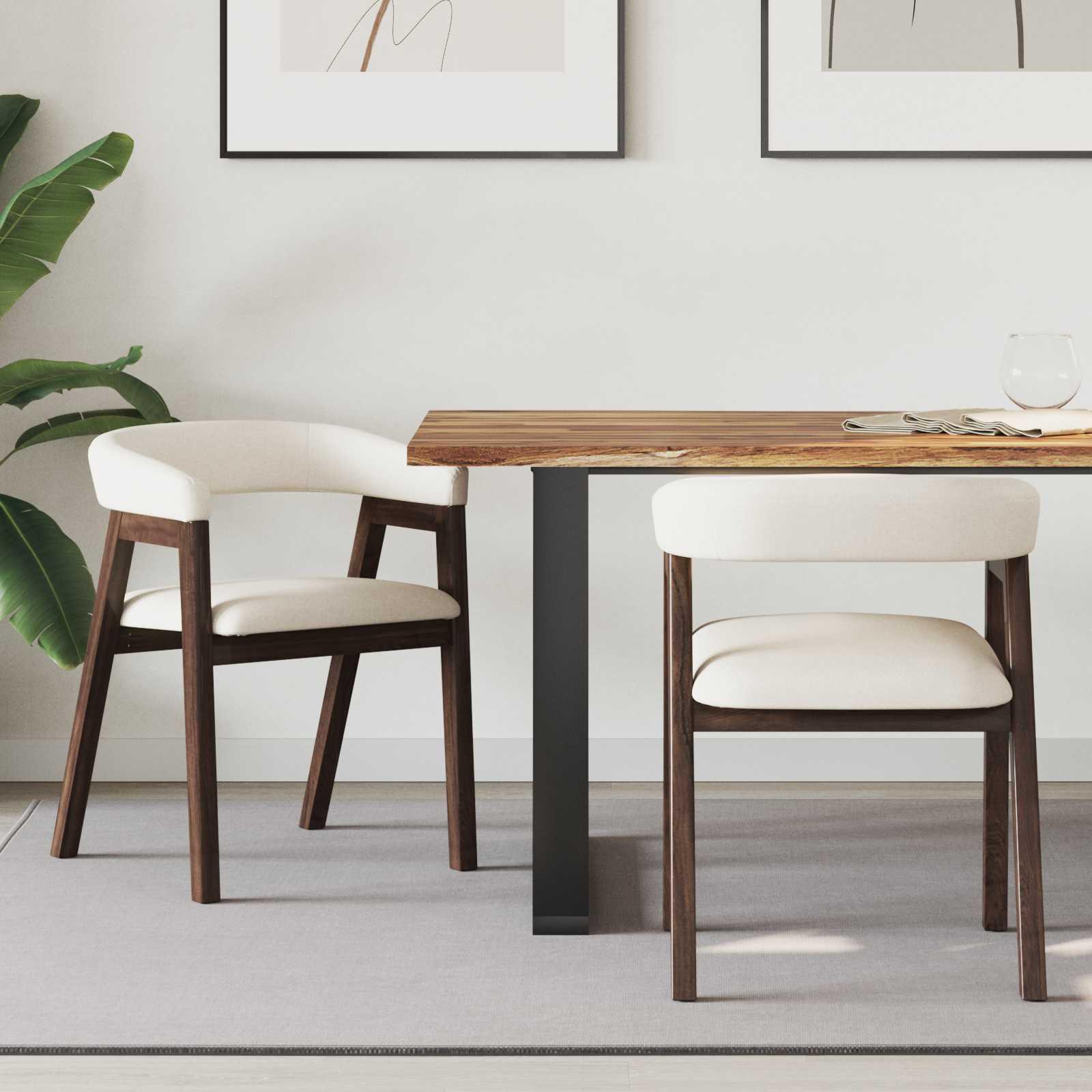 Spisestole 2 stk Lys Brun 54 x 57 x 73 cm Massiv gummitræ