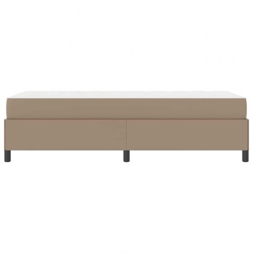 Sengestel med madras - cappuccino stof 80 x 200 cm