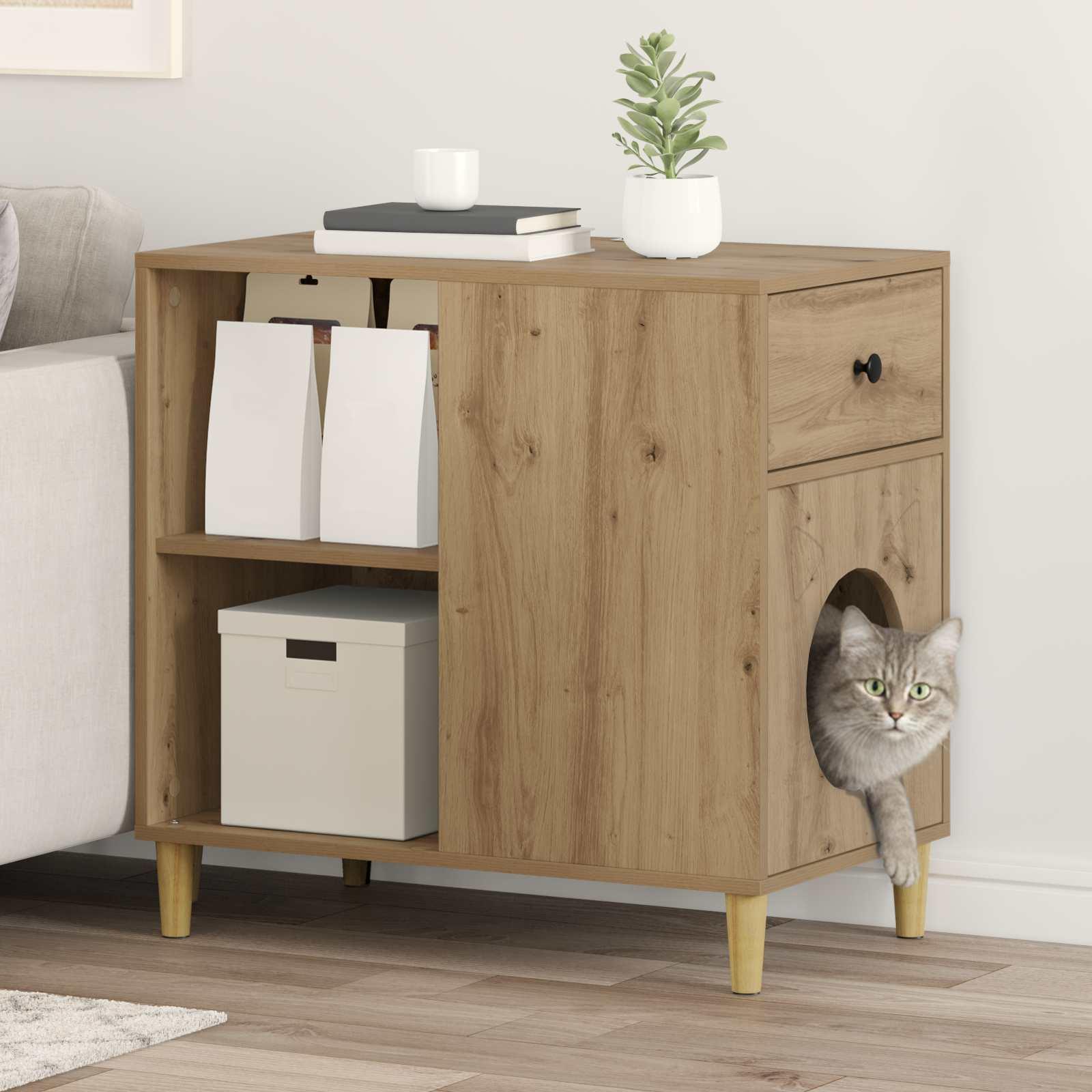 Kat Hus Artisan eg 72 x 42.5 x 70 cm Konstrueret træ
