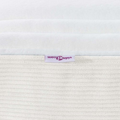 Sengemadras med madras Creme 140 x 190 cm Stof