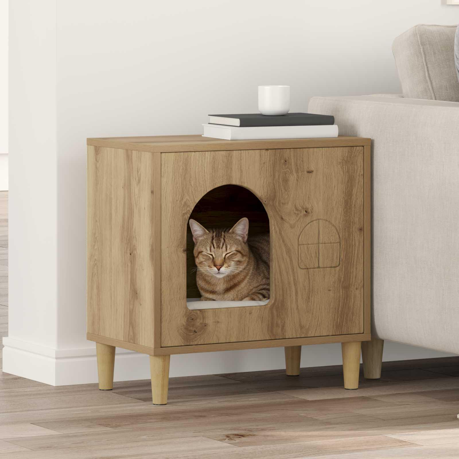 Kat Hus Artisan eg 51 x 30 x 52 cm Konstrueret træ