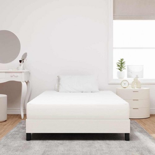 Sengemadras i creme stof 120 x 190 cm