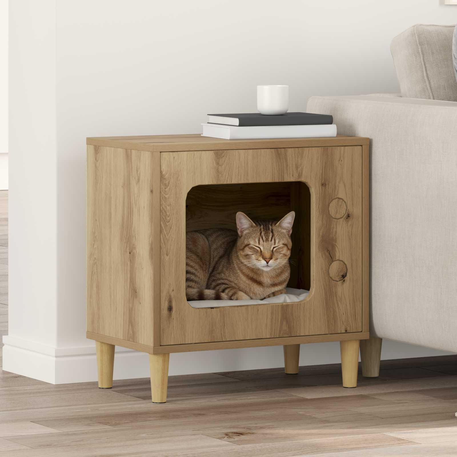 Kat Hus Artisan eg 51 x 30 x 52 cm Konstrueret træ