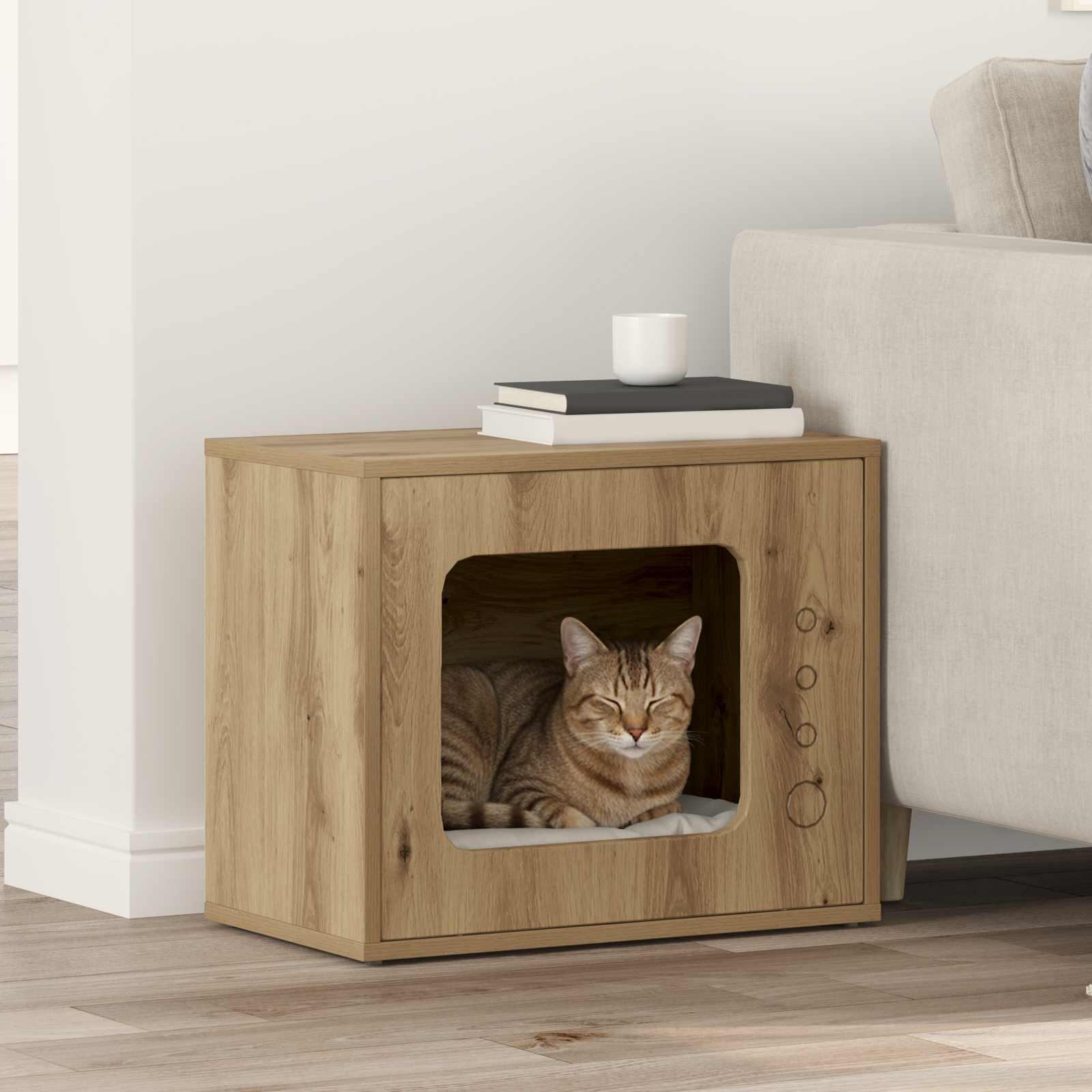 Kat Hus Artisan eg 51 x 30 x 42 cm Konstrueret træ
