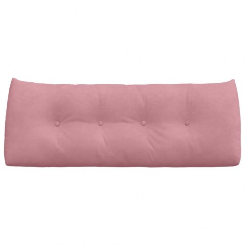 Rygpude i fløjl - lyserød 120 × 24 × 50 cm med sidelomme