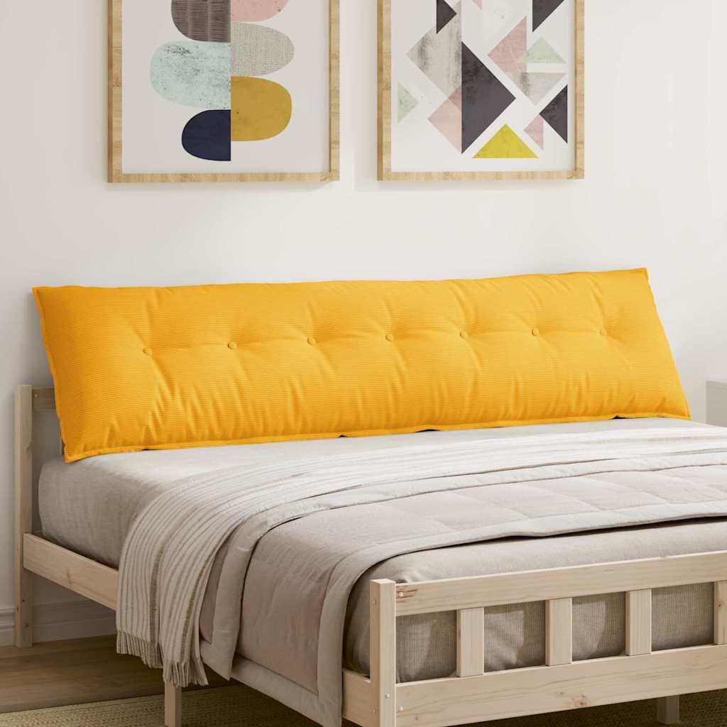 Rygpude Lys Gul 200 x 50 cm Velourstof