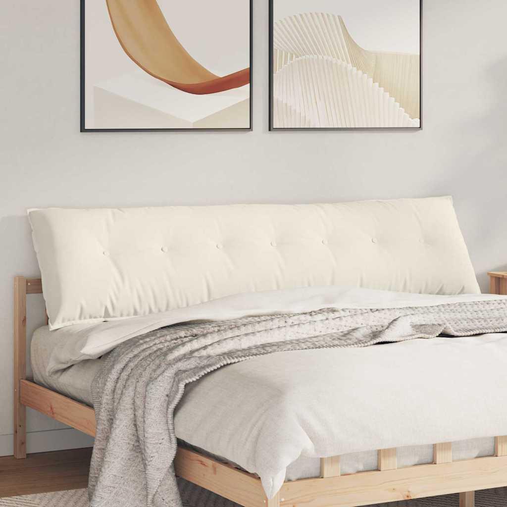 Rygpude Creme 200 x 50 cm Velourstof