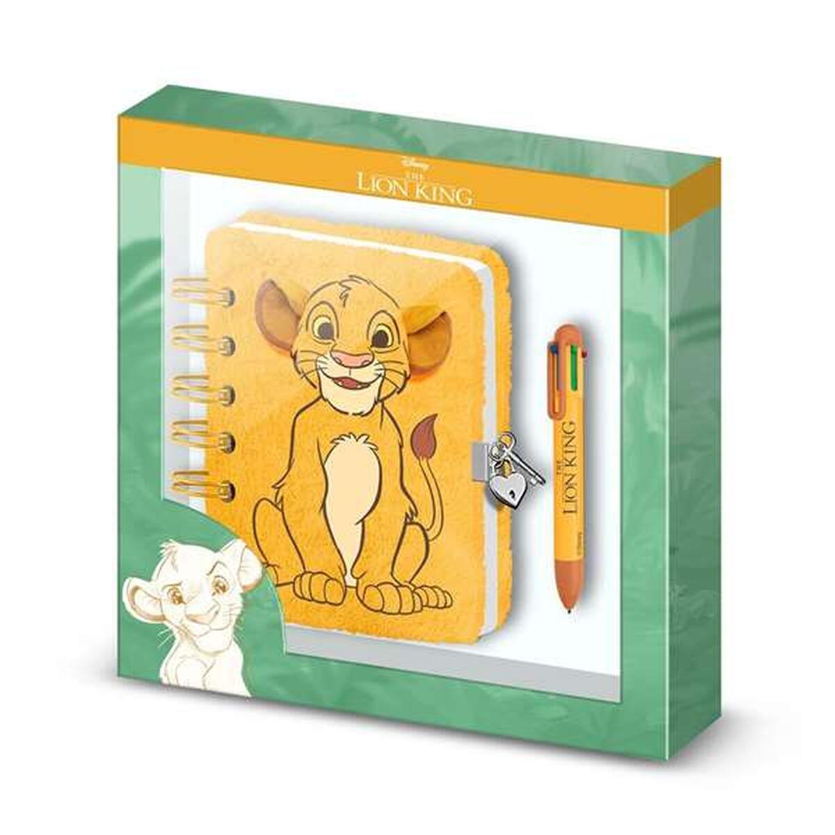 The Lion King ringbog med kuglepen - gul, A5 (24 × 23 × 2,5 cm)