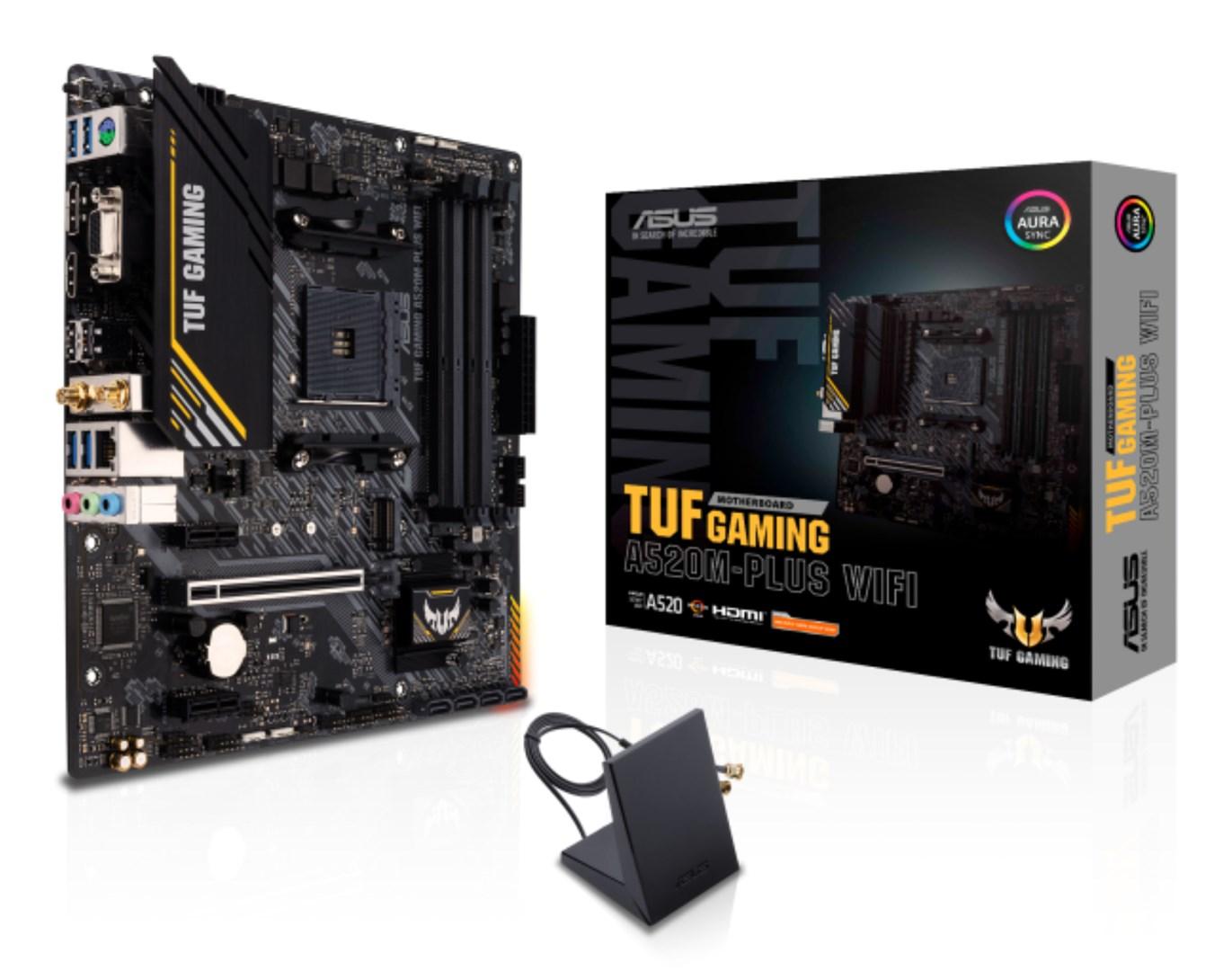 ASUS TUF Gaming A520M-PLUS WiFi - AMD A520, Socket AM4, micro-ATX bundkort