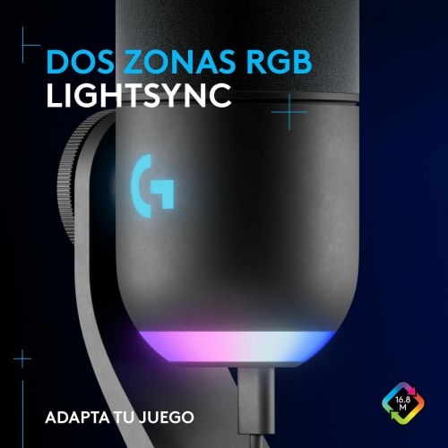 Logitech 988-000569 gaming mikrofon med USB og LIGHTSYNC RGB - Sort