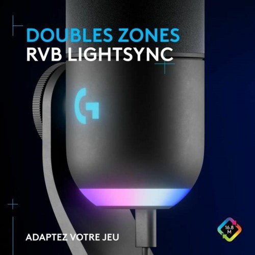 Logitech 988-000569 gaming mikrofon med USB og LIGHTSYNC RGB - Sort