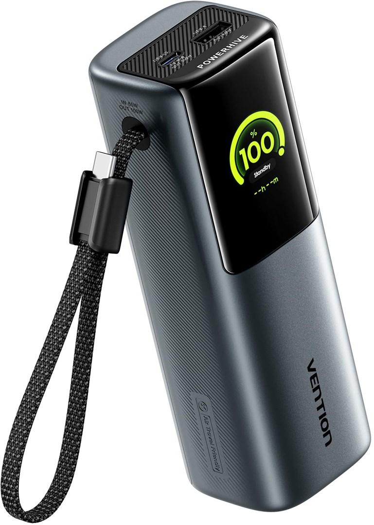 Vention Powerhive powerbank 20.000 mAh – 165 W med kabel billede