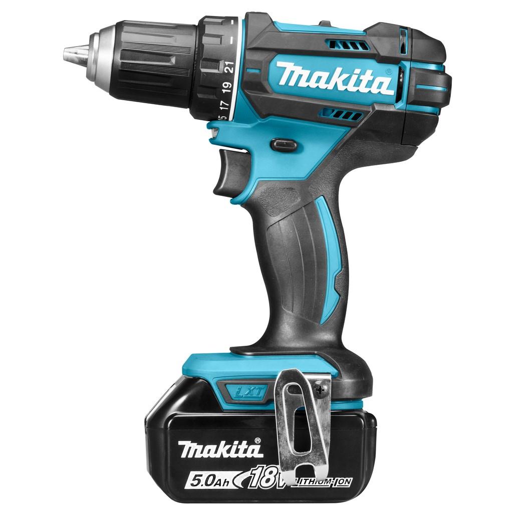 Makita akku boremaskine/skruemaskine 18 V - 2x 5,0 Ah Li‑ion, 62/36 Nm, LED