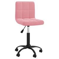 Drejelig kontorstol fløjl pink