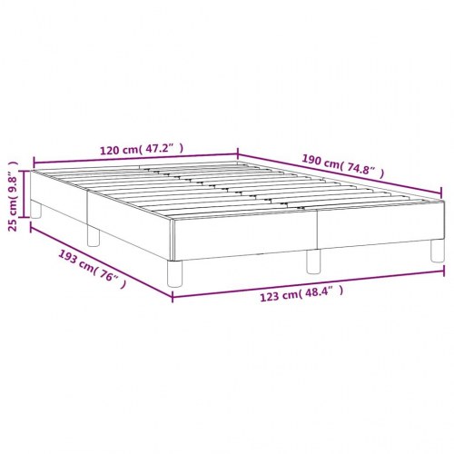 Sengeramme i kunstlæder 120×190 cm - cremefarvet enkeltseng