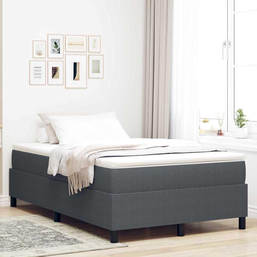 Box spring seng Mørkegrå og Hvid 120 x 190 cm Velourstof