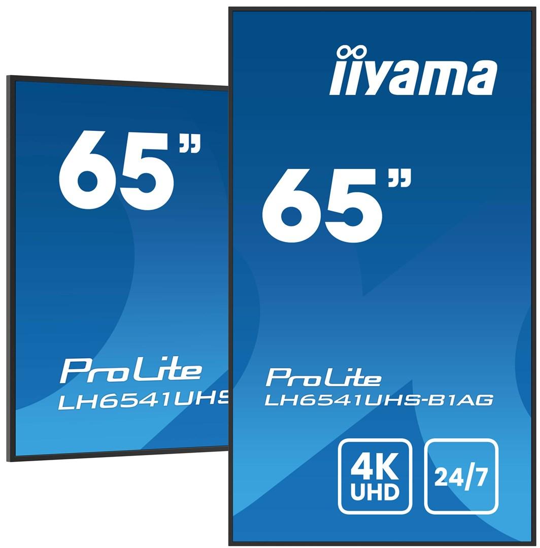 iiyama ProLite LH6541UHS-B1AG 65" 4K signage-skærm - 500 cd/m², 24/7, sort