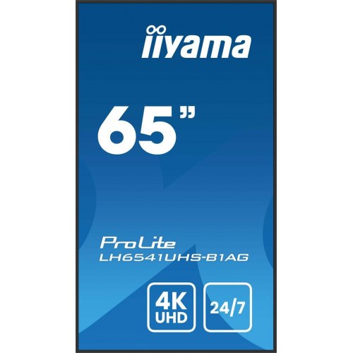 iiyama ProLite LH6541UHS-B1AG 65" 4K signage-skærm - 500 cd/m², 24/7, sort
