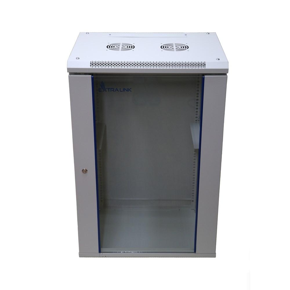 Extralink vægmonteret rackskab 15U - 600×600 mm, grå billede