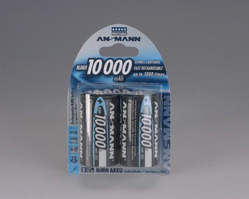 ANSMANN NiMH D genopladelige batterier 10.000 mAh - 2 stk. billede