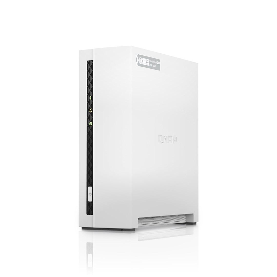QNAP TS-133 NAS - 1-bay tower, Gigabit Ethernet, hvid billede