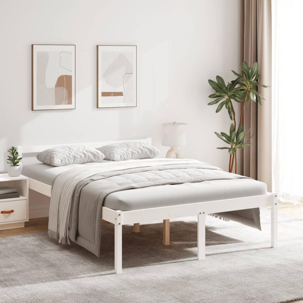 vidaXL seniorseng 120x190 cm dobbeltseng massivt fyrretræ hvid