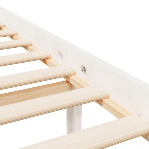 Seniorseng med sengegavl 90x200 cm massivt træ hvid