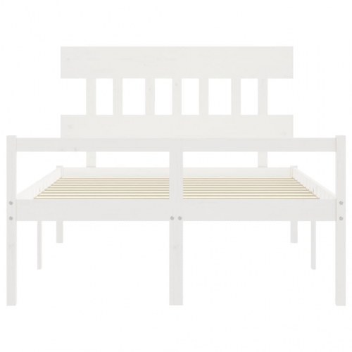 Seniorseng med sengegavl 140 x 200 cm - hvid
