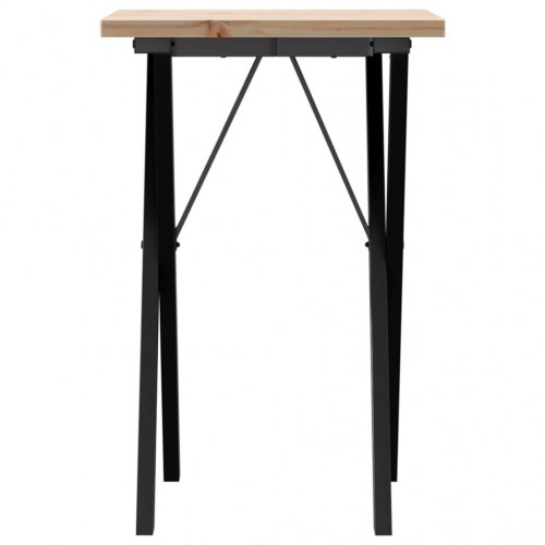 Spisebord 50 x 50 x 75,5 cm med X-stel i massivt fyrretræ og stål