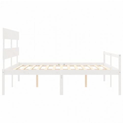 Seniorseng med sengegavl 200 x 200 cm - hvid