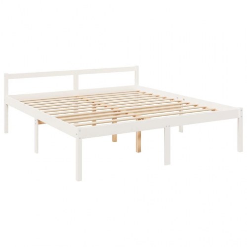 Seniorseng med sengegavl 200 x 200 cm - hvid