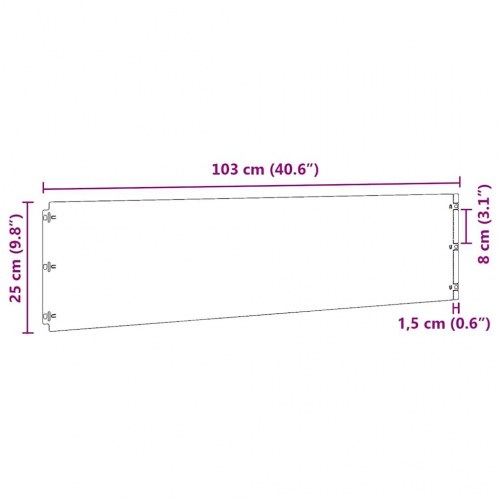 Plænekanter - 10 stk. galvaniseret stål, 25 × 103 cm