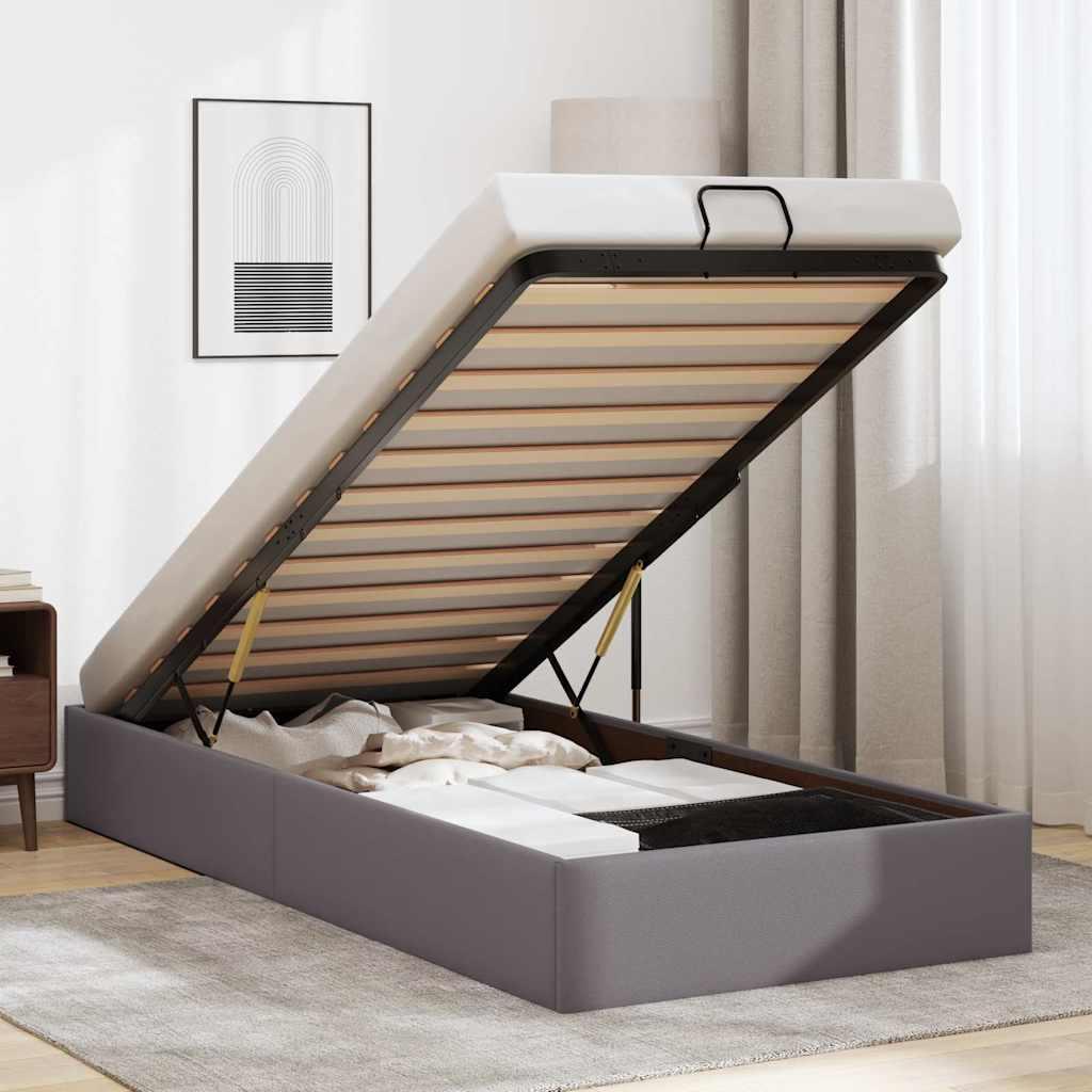 Osmannisk sengeramme uden madras 80x200 cm kunstlæder grå