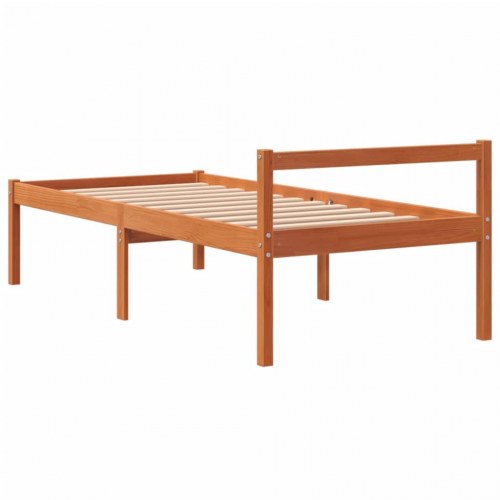 Seniorseng 90×200 cm i massivt fyrretræ - gyldenbrun