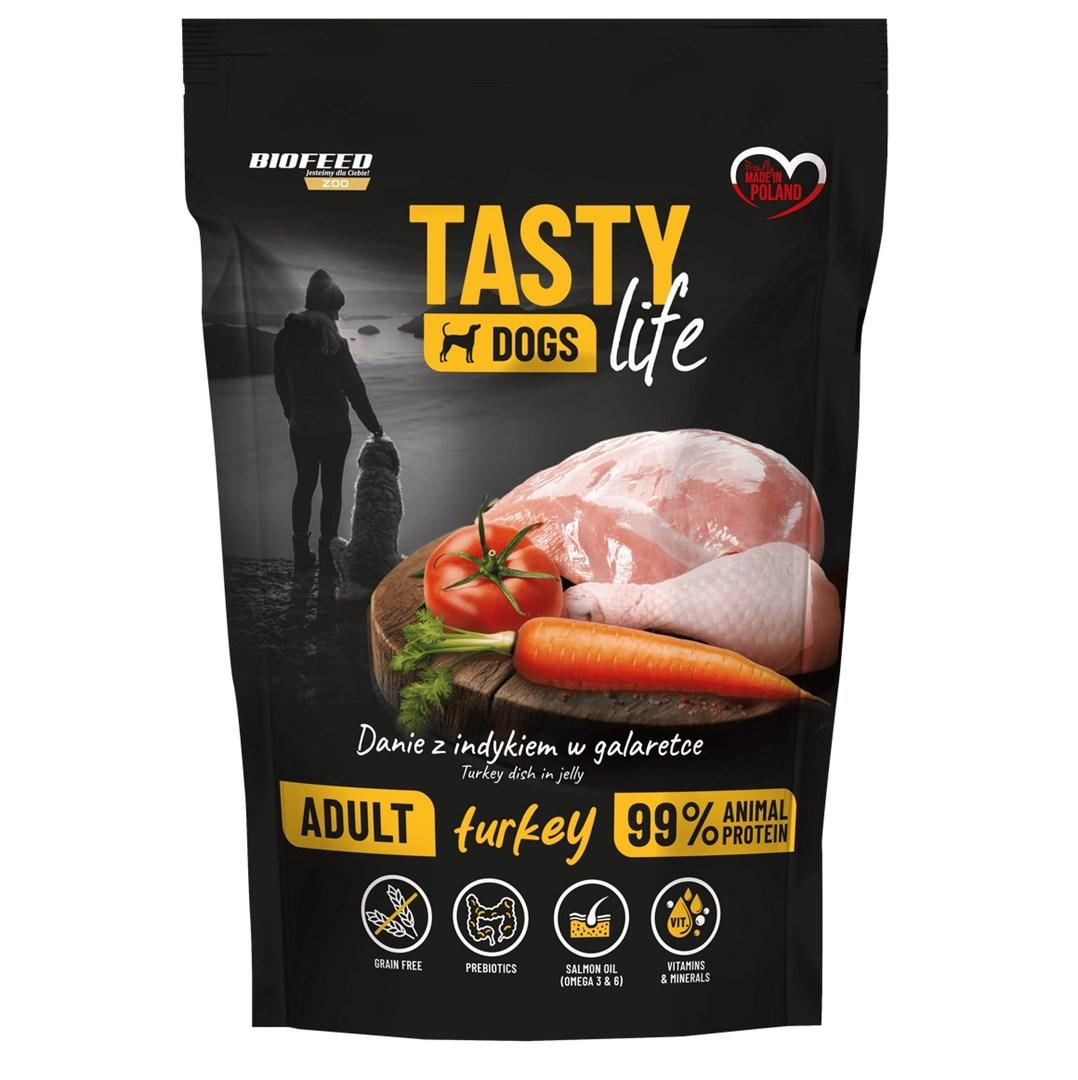 BIOFEED Tasty Dogs Life – vådfoder med kalkun, 150 g