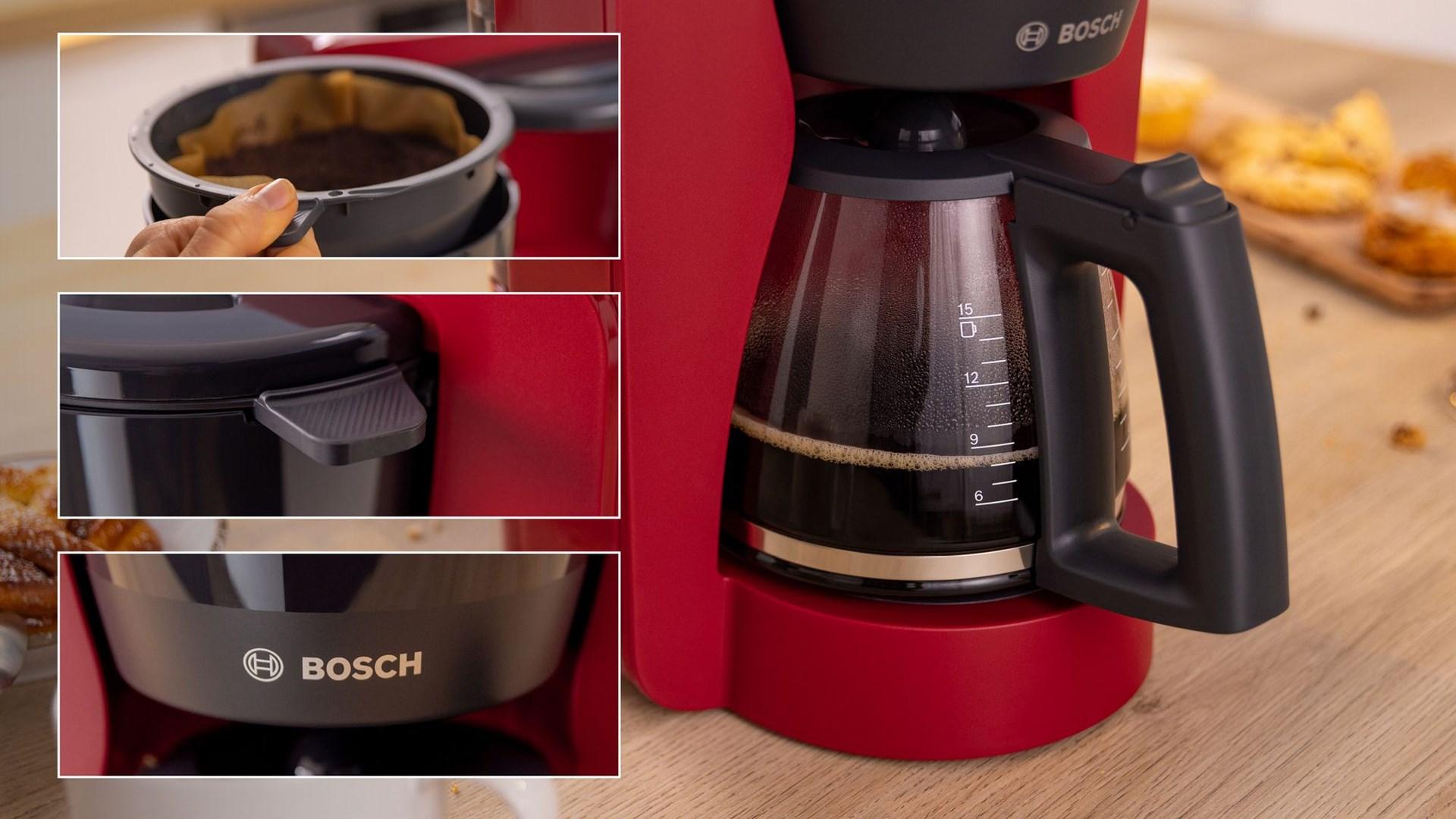 Bosch TKA3M134 filterkaffemaskine 1,4 l - rød billede