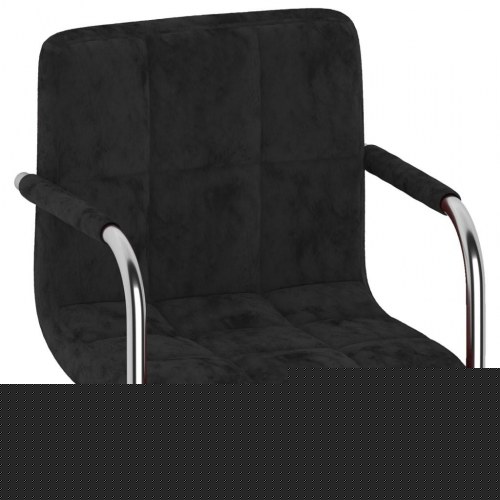 Drejelige spisebordsstole 2 stk. fløjl sort