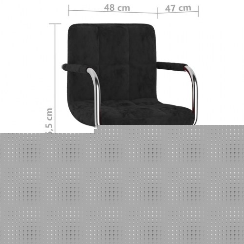 Drejelige spisebordsstole 2 stk. fløjl sort